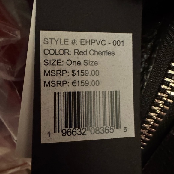 Ed Hardy Clear Tote with Cherry Design and Red Accents - Picture 3 of 3